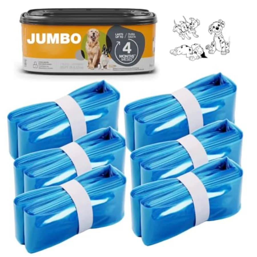 6 pcs Jumbo 26FT refill pet waste bags compatible with your dog genius dog pouche bag for company dogs Disposal for dog waste for O