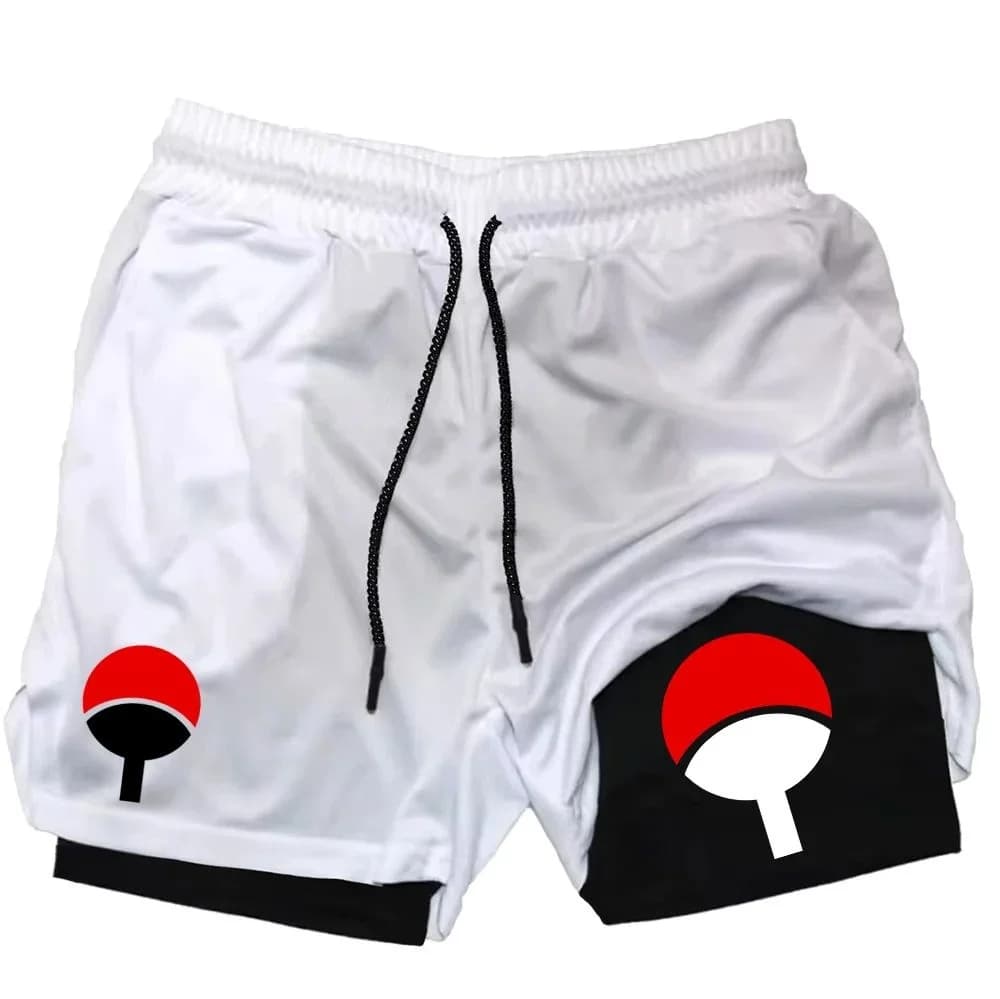 Pantaloncini Sportivi da Uomo Anime, Abbigliamento Sportivo Estivo 2 in 1, Shorts a Doppio Strato per Corsa, Fitness e Allenamento