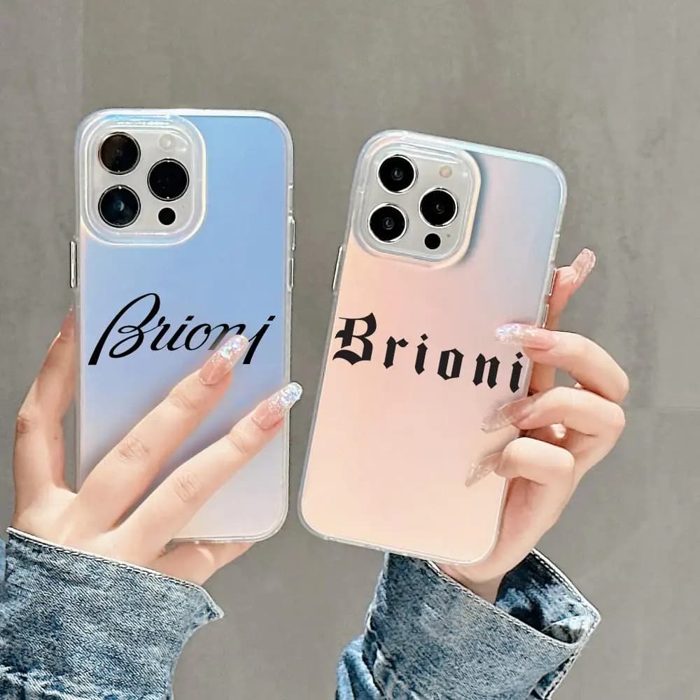 Cover B-Brioni per iPhone 17 16 15 14 13 12 11 Pro Max Plus Trasparente Aurora Laser Gradiente