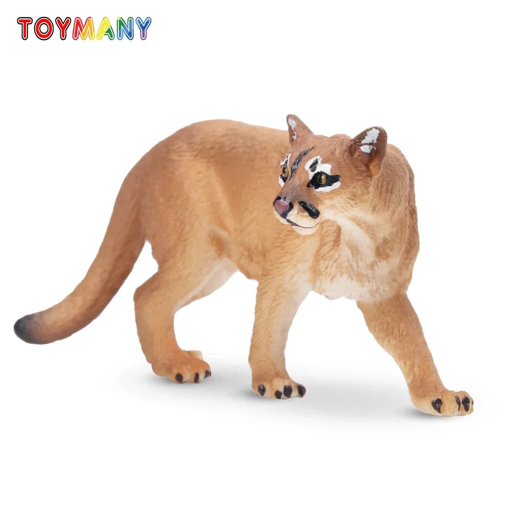 Toymany Simulazione Cougar Fauna Selvatica Modello Animale Giocattolo Mini Figure Bambole Action Figurine Giocattoli Regalo per Bambini Decorazione Torta