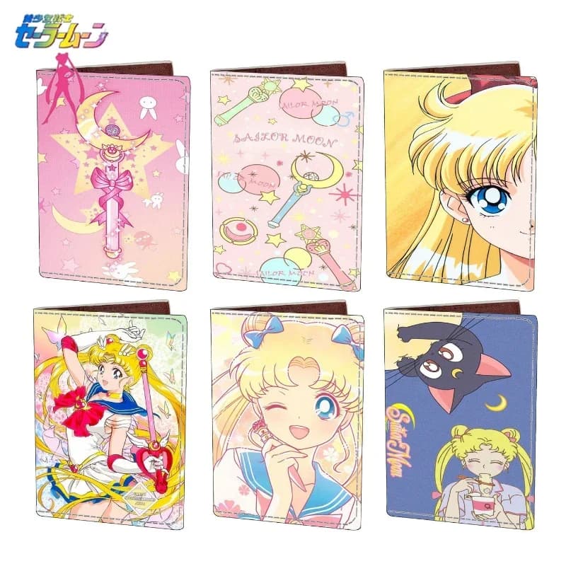 Nuovo Porta Passaporto Sailor Moon, Cartella Porta Documenti, Custodia da Viaggio per Passaporto, Porta Tessere Studenti, Cosplay, Regalo per Bambini