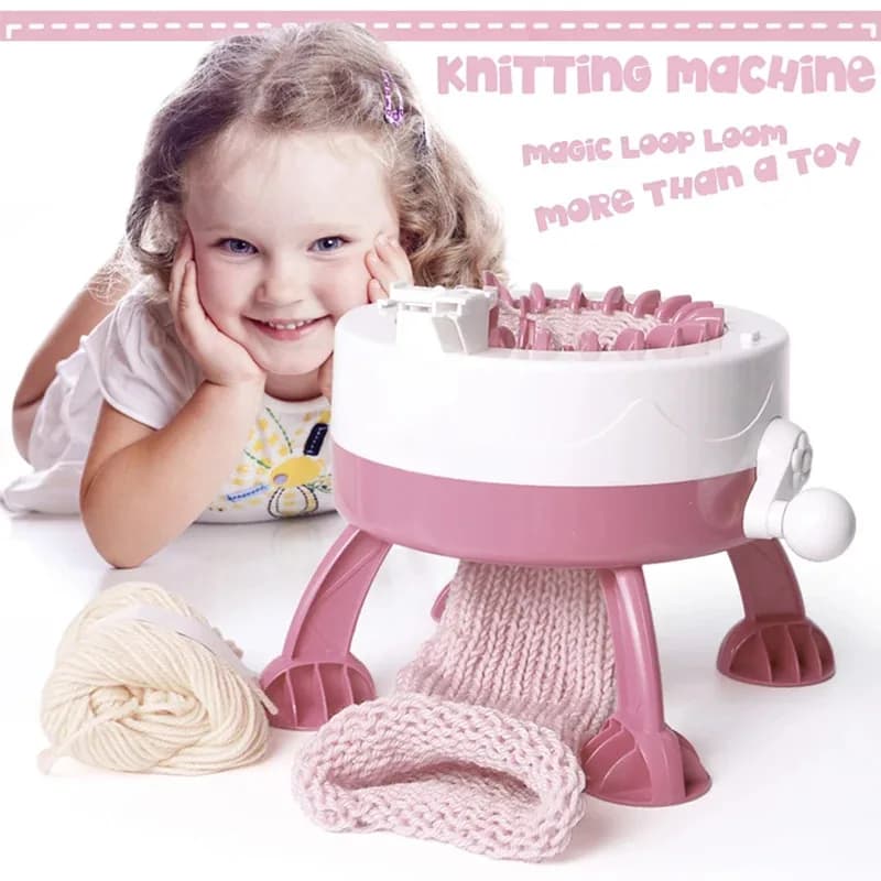 22-Needle Round Knitting Loom Kit - Magic Loop Weaving Machine For Scarves Hats Socks, Beginner-Friendly DIY Craft Tool With