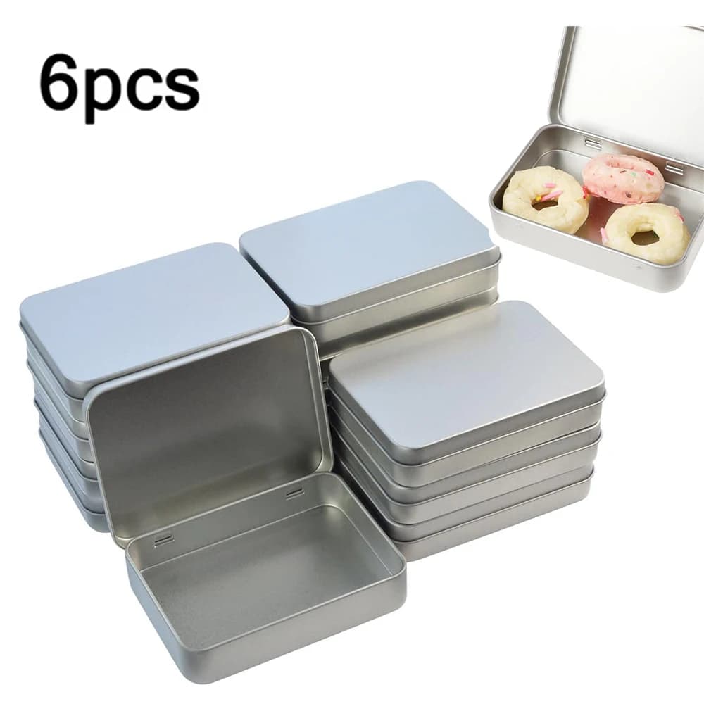 6 Piece Metal Hinge Candle Container Mini Portable Small Storage Container Kit with Lid For Home Storage Candy Organizer