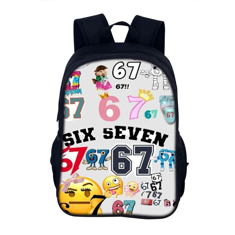 Zaino per studenti leggero con stampa Six Seven 67 Borsa per libri carina per bambini Adolescenti Regalo per la scuola quotidiana alla moda primario medio casual