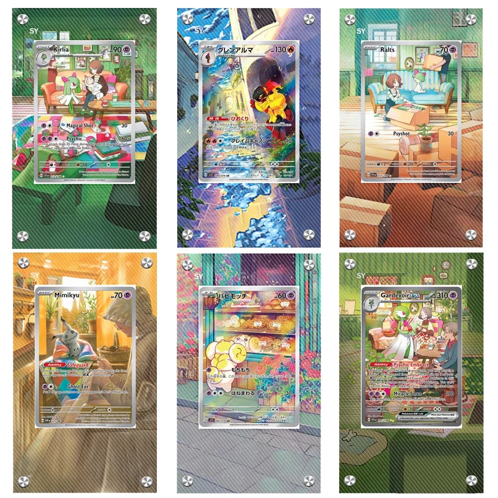 Anime Pokemon Sv1S Gardevoir Armarouge Fidough Collezione Vetrina per carte da gioco Acrilico Carta di pittura estesa Regalo di mattoni