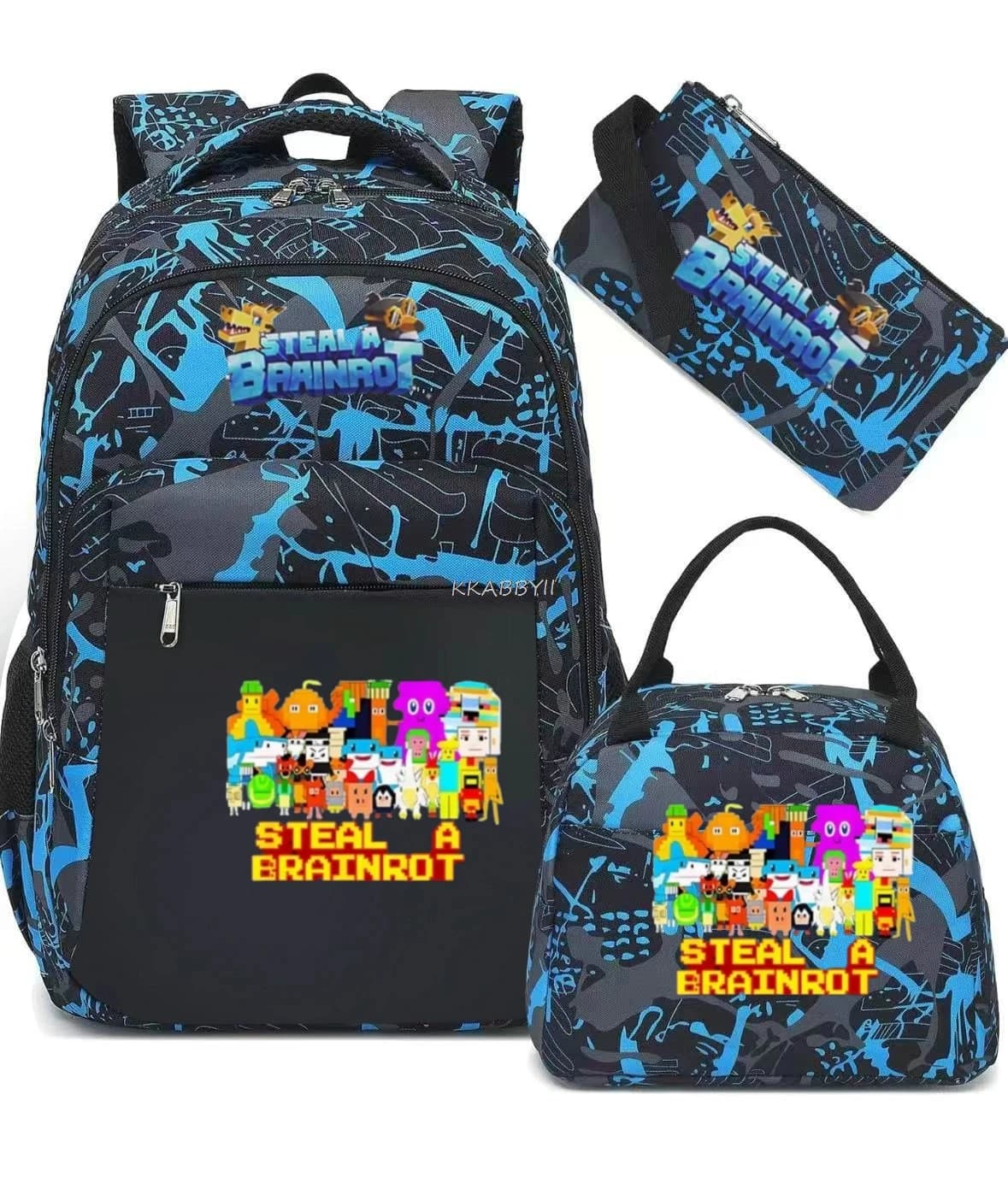 Steal A BrainRot Backpack with Lunch Bag for 67 Six Seven Teenagers Student School Bags Casual Comfortable Travel Set