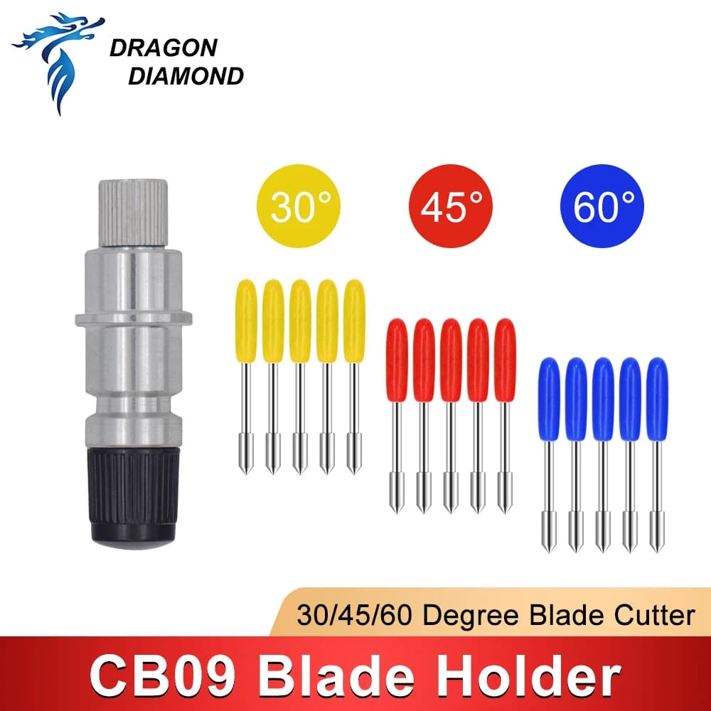 DRAGON DIAMOND 5/10 PZ 30/45/60 Gradi CB09 Lame da Taglio 1Pc Graphtec CB09 Porta Lama per Vinile Plotter Cutter