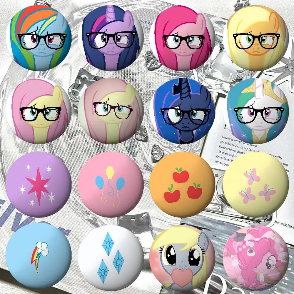 Spille in Metallo con Disegni di Pony Cartoon, Badge Personalizzati per Cappelli, Borse e Risvolti