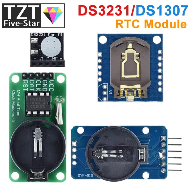 DS3231 AT24C32 modulo IIC DS1302 modulo orologio di precisione DS1307 modulo di memoria mini modulo in tempo reale 3.3V/5V per Raspberry Pi