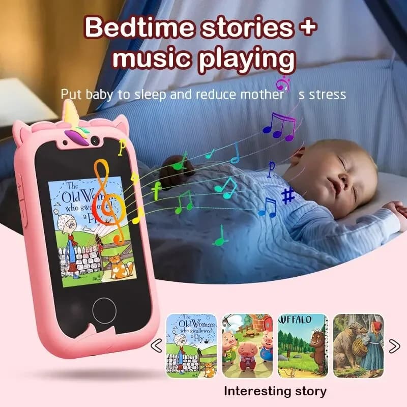 Giocattolo Telefono Intelligente per Bambini con Fotocamera e Touchscreen, Gioco Educativo per Ragazzi e Ragazze dai 3 ai 12 Anni, Lettore MP3, Regalo di Natale e Compleanno