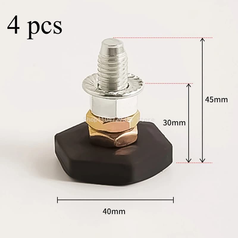 4 PZ Rondella Tamburo Piedini Universali M10 Filettatura Grossa 10mm Addensato Antiscivolo Fisso Cuscinetti di Supporto Regolabili Parti di Lavatrice