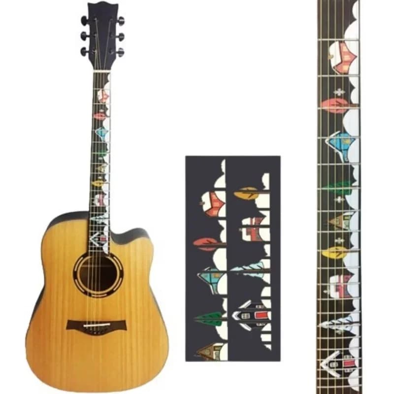 Adesivi per decorazioni per chitarra decalcomanie per tastiera adesivo per intarsio collo per chitarra Headstock Guitarra Bass Ukulele Sticker accessori