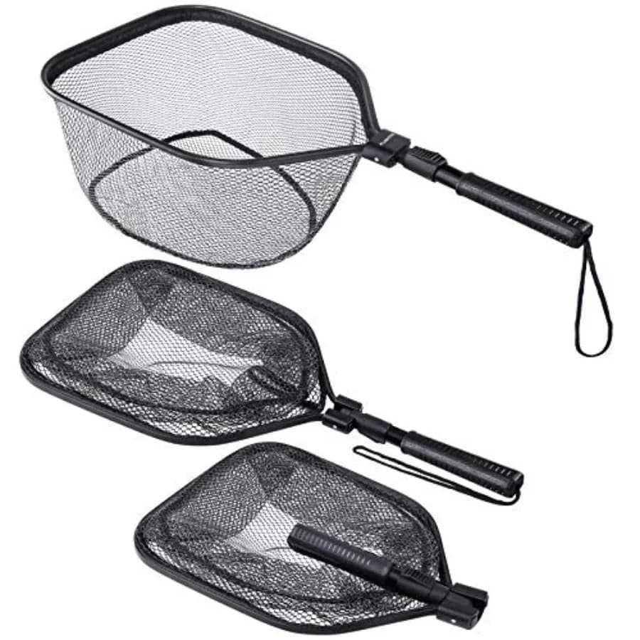 Fly Fishing Net, Bass Trout Landing Net, Folding Fishing Nets Fresh Water, Safe Fish Catching or Releasing