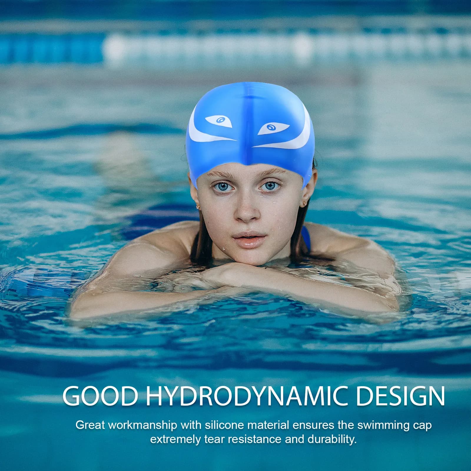 2 Pezzi Cuffie da Nuoto in Silicone per Bambini, Copriorecchie Idrodinamici per Bambine e Bambini, Protezione Capelli Acqua Salata