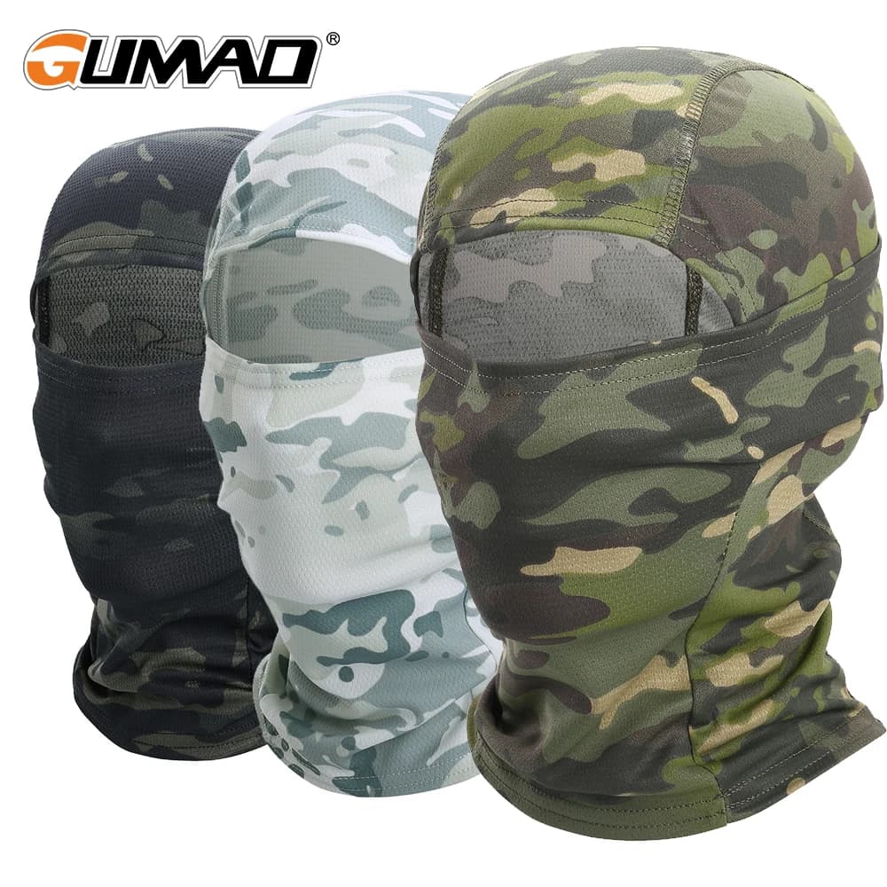 Ciclismo maschera integrale Camouflage passamontagna tattico traspirante casco cappuccio Sport escursionismo campeggio sciarpa da pesca cappello copricollo