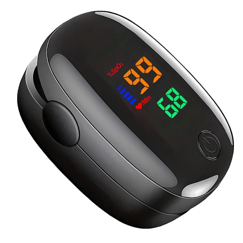 Pulse oximeter with finger clip LED Screen Oxygen saturation monitor in blood Automatic measurement Pulse oxymeter with finger clip