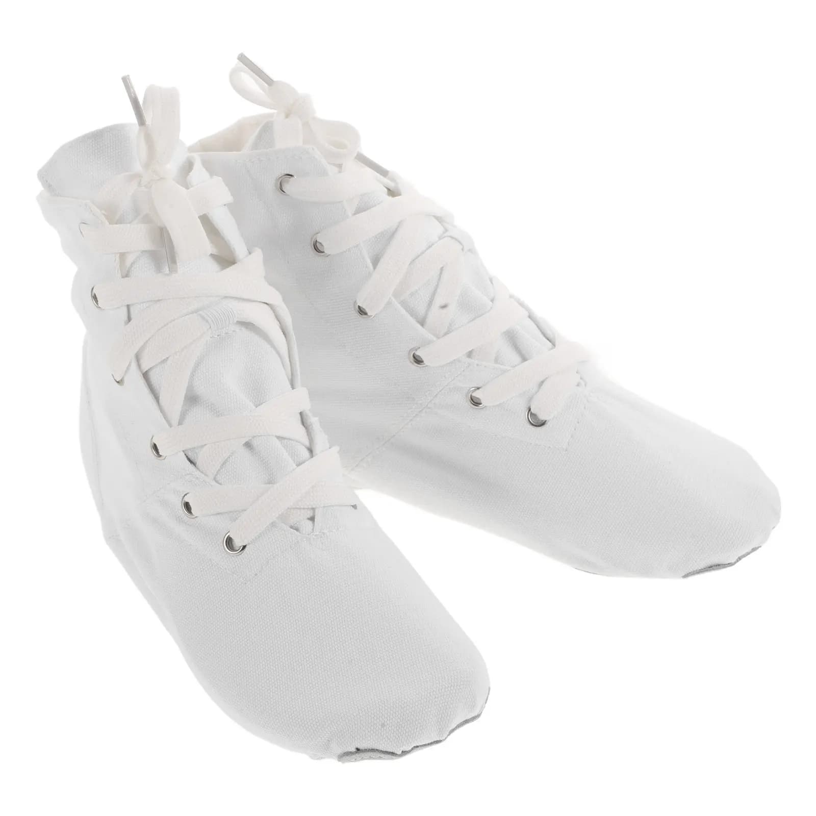 Girls High Top Canvas Jazz Dance Shoes Breathable Ankle Support for Ballet Yoga Dance Practice White Split Sole Dancing Sneakers