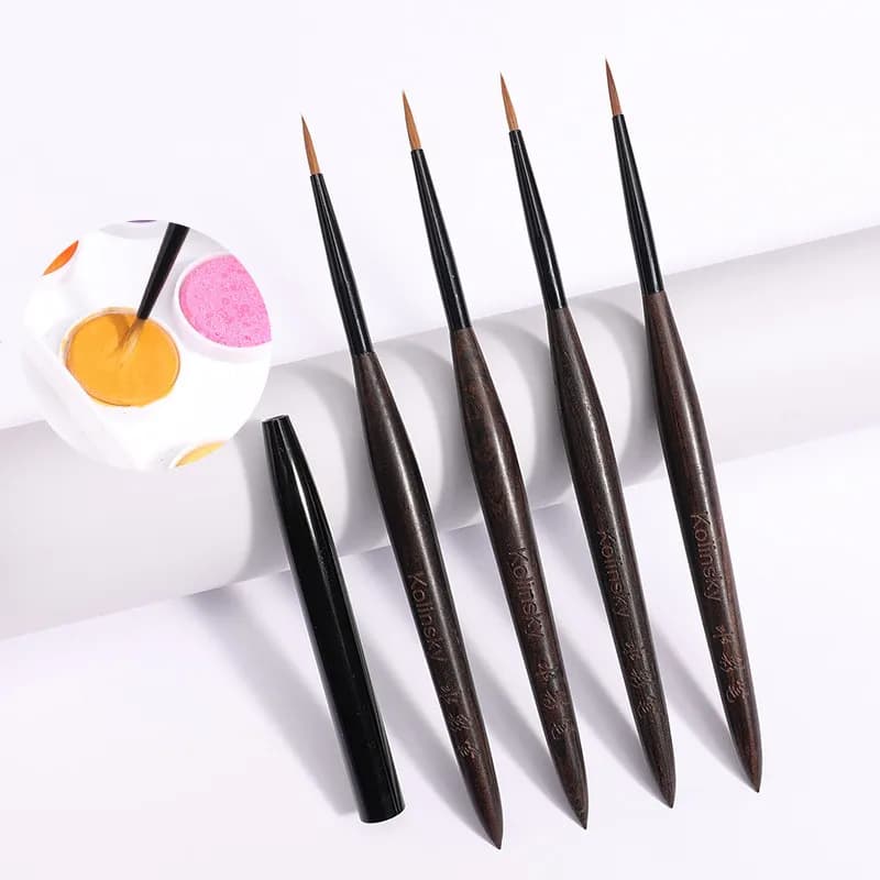 1Pc Kolinsky Nail Liner Brush Penna per pittura per unghie Pennelli per gel UV acrilico Strumento per manicure in cristallo Pennello per unghie