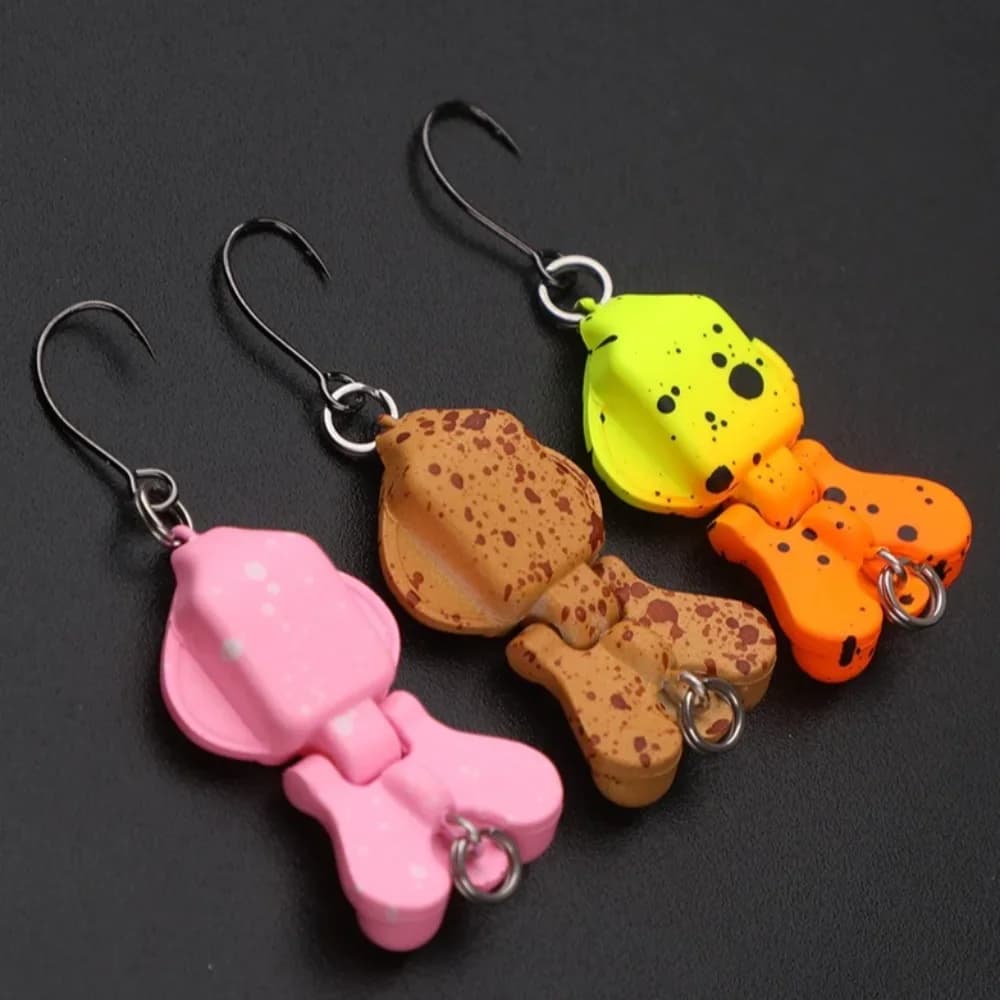 1Pcs 2g 2.9cm/6g 4.2cm 3D Fishing Lure Two sections Jigging Sea Fishing Tackle Metal alloy Sinking Hard Squid Bait Outdoors