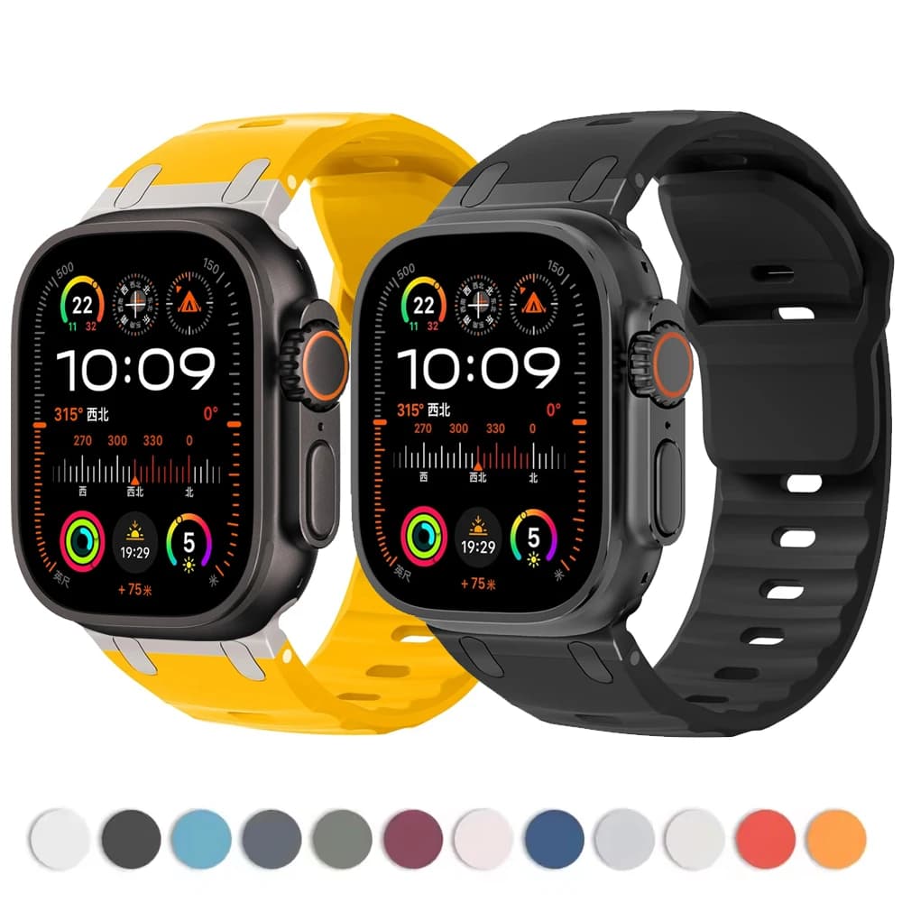 Metal Strap for Apple watch Ultra 2 Band 49mm 46mm 45mm 44mm 42mm Sport Silicone correa bracelet iwatch Series 10 9 8 7 6 SE 5 4