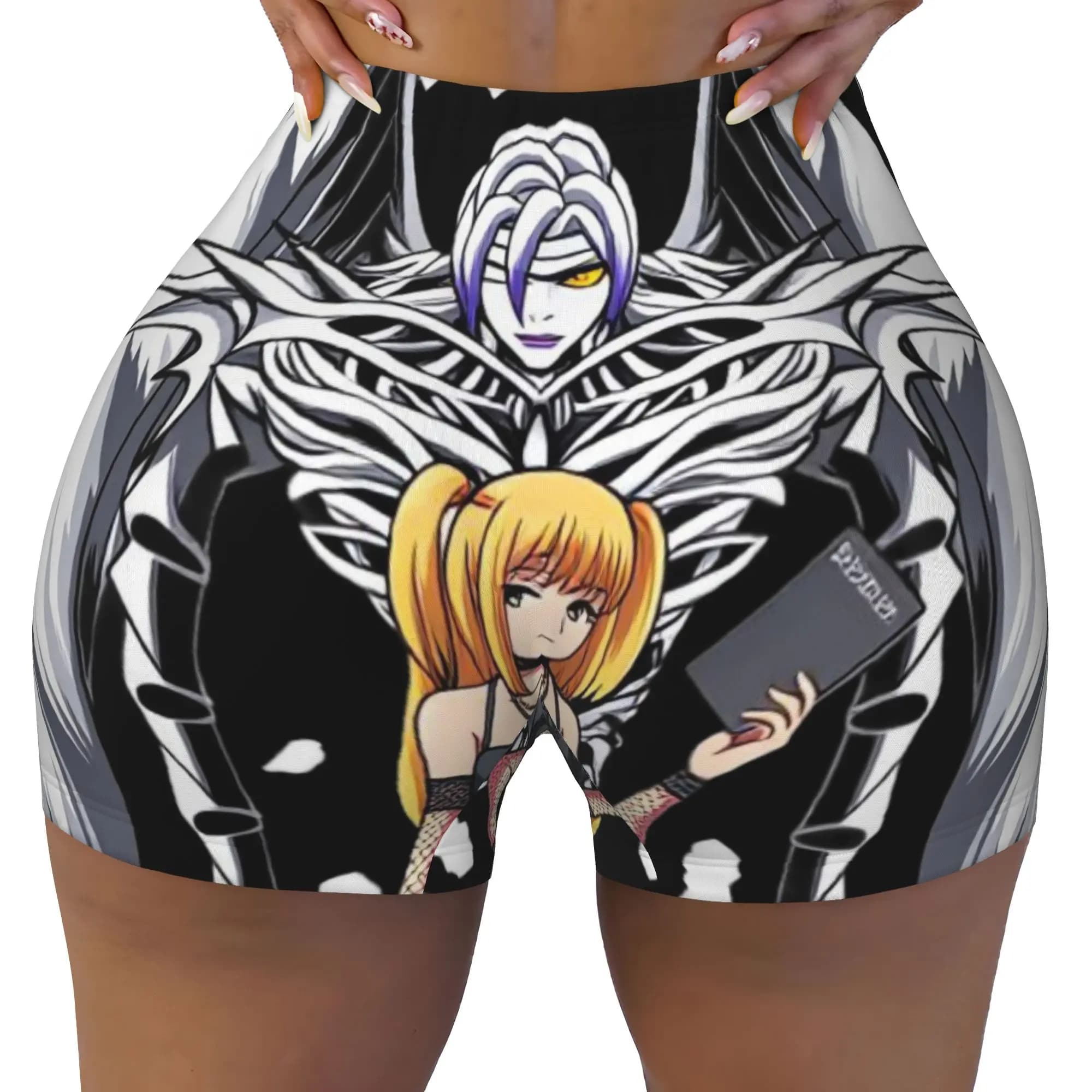 Rem Death Note Misa Amane Anime Workout Volleyball Biker Shorts Women Manga Gym Yoga Shorts
