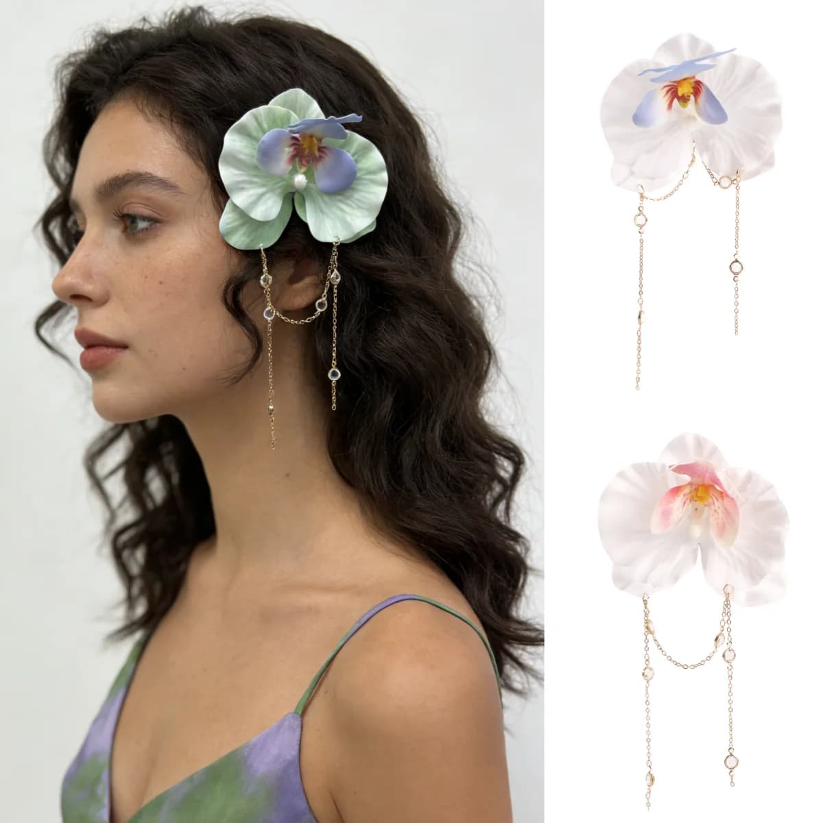 1pc Elegant Fabric Flower Tassel Duckbill Clips Spring Summer Sweet High Grade Hair Clip For Women Fashion Hair Accessories