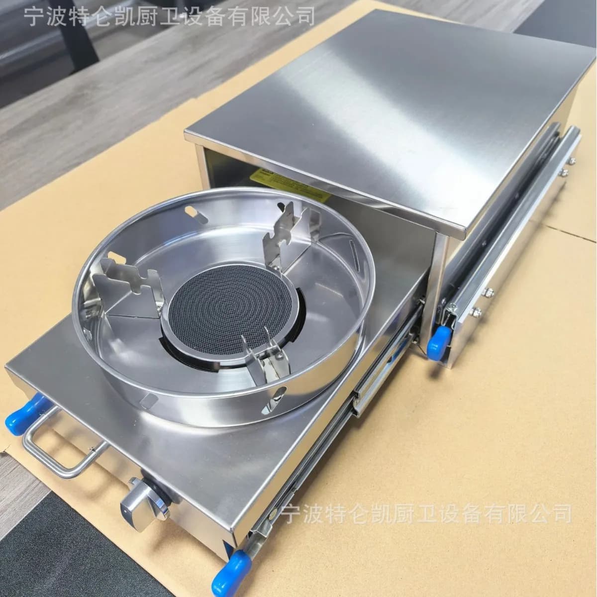 Outdoor Slide Out RV Kitchen Combo, Mini Gas Stove with Stainless Sink for Offroad Camper Van Camping Trailer