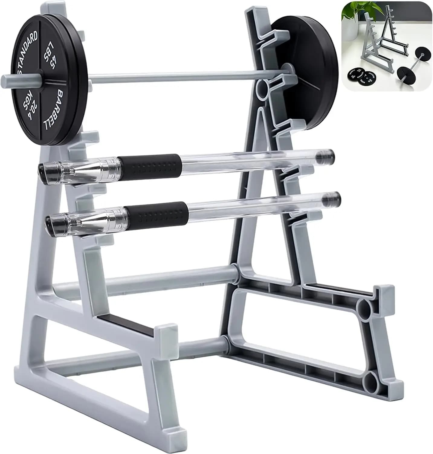 Organizer da Scrivania Unico a Tema Palestra: Portapenne a Forma di Squat Rack per Amanti del Fitness, Decorazione per Ufficio