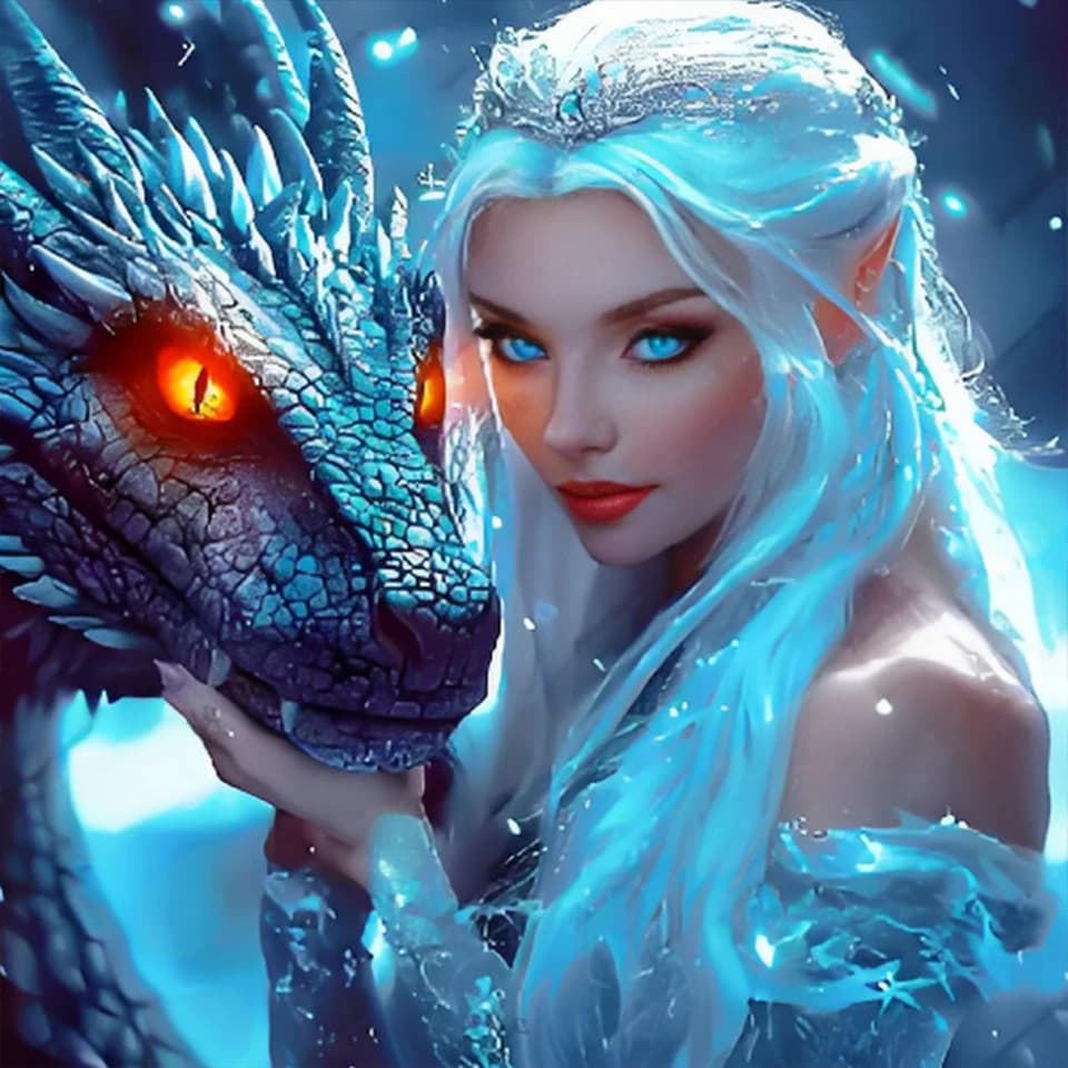 Dragon Snow Queen Diamond Painting DIY Full Square Round Drill Mosaic Jewelry Cross Stitch Embroidery Art Anime Woman Home Decor