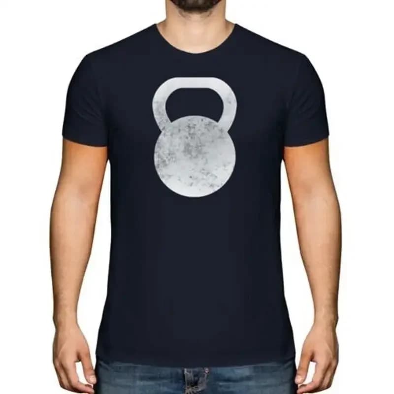 Kettlebell Relaxed Print Men's Vintage TShirt Design Top in Shape Gift