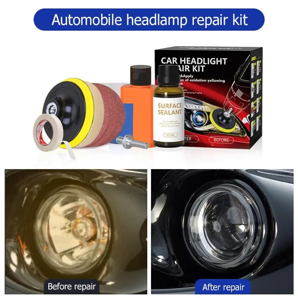 Auto Headlight Repair Kit Auto Headlights Restore Yellow Scratch Restore Polishing Cleaning Tool
