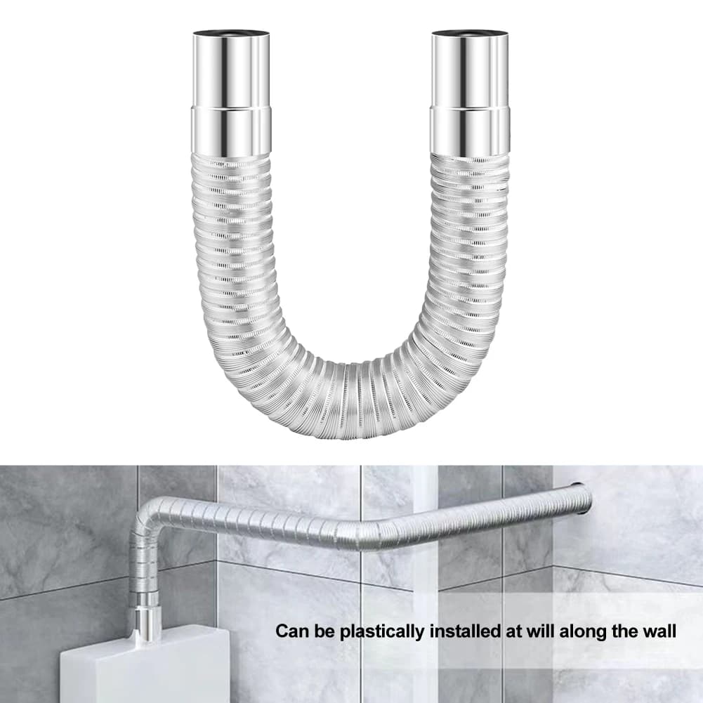 Stainless Steel Telescopic Stove Pipe 50mm, Bendable Chimney Liner For Wood Stove Camping Tent, 0.65-1.5m