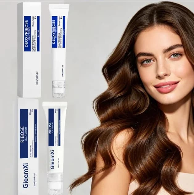 Ribose Deoxyribose Scalp Serum Triple‑Roller Ball Applicator Biotin Infused Hair Volumizing Strengthen Hair Roots Scalp Care