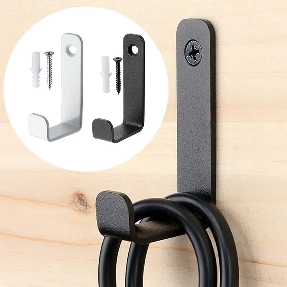 Wall Mounted Coat Rack Hooks With Screws Heavy-Duty Hanging For Kitchen Bathroom Towel Storage Rack Black Metal Clothes Hanger