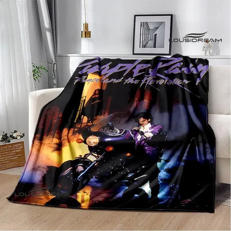 Coperta Singer Prince Purple Rain, coperta in flanella, coperta morbida e confortevole, coperta da viaggio per la casa, regalo di compleanno