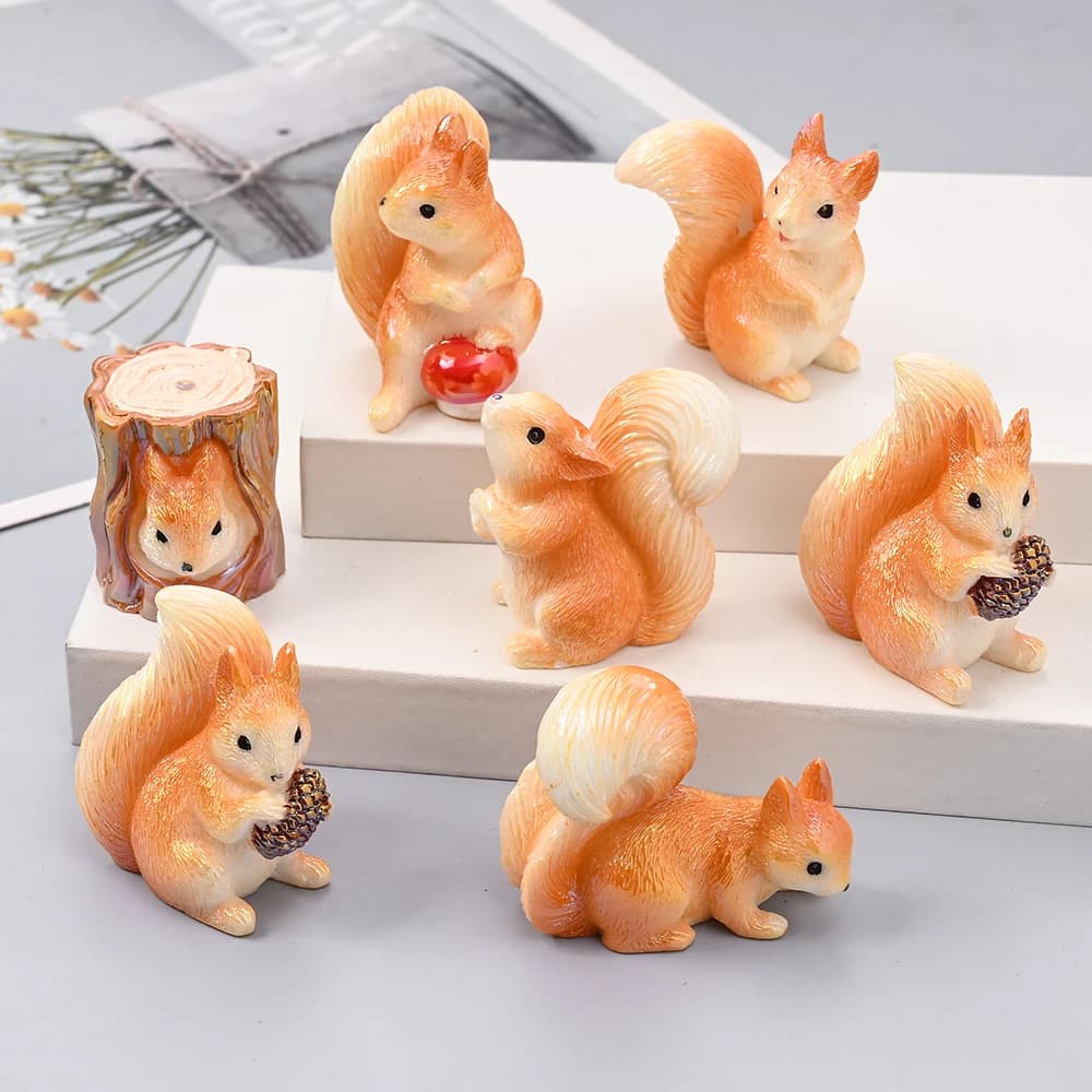 3 Pezzi Nuovi Perline in Resina 3D a Forma di Scoiattolo, Perline Decorative a Forma di Animale Cartone Animato per Catenelle Portaciuccio, Accessori per Braccialetti