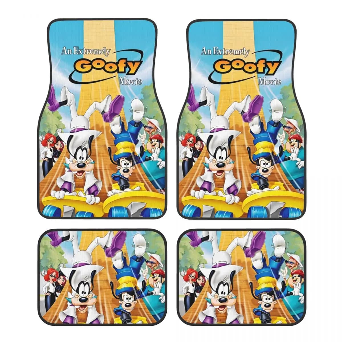 Tappetini automobilistici Goofy Cartoon Dog per auto Set completo universale Tappetini per auto antiscivolo per sedani camion