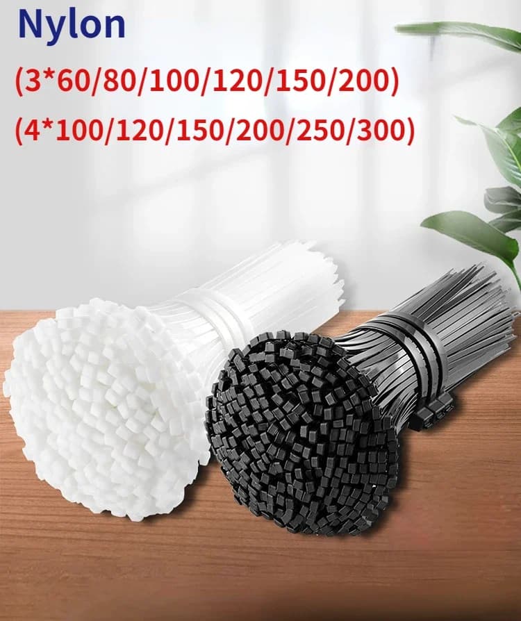 Fascette per cavi in nylon di plastica autobloccanti 3M 4M 50/PCS Fascette per cavi bianche nere Occhielli Fascette per cavi Zip