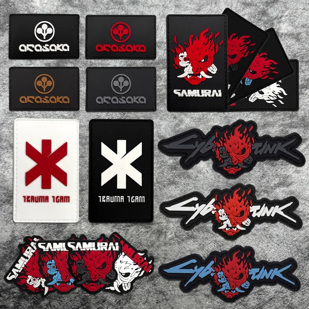 Patch in PVC con motivo cyberpunk, distintivo in gomma morbida con effetto fosforescente, chiusura a strappo sul retro, adatto per borse, zaini, gilet e decorazioni per abbigliamento, adesivi e toppe ricamate.