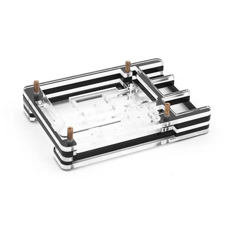 [LXYA68Z!] Per Raspberry Pi 5, la scocca in acrilico supporta l'installazione di ventole e dissipatori di calore per gli accessori Rpi 5