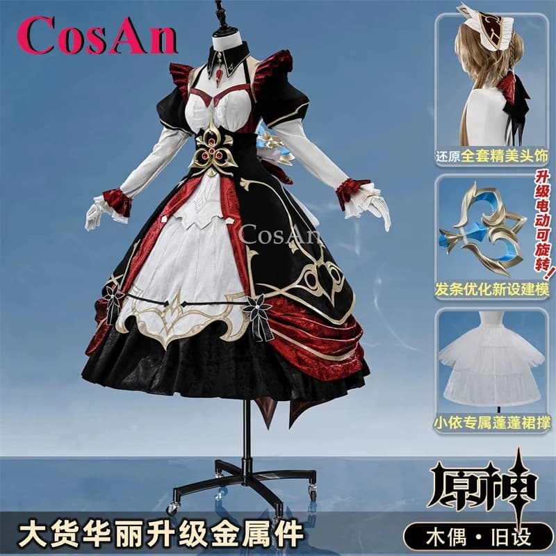 CosAn Game Genshin Impact Marionette/Sandrone Cosplay Costumes Sweet Old Design Version Uniform Dress Party Role Play Clothing