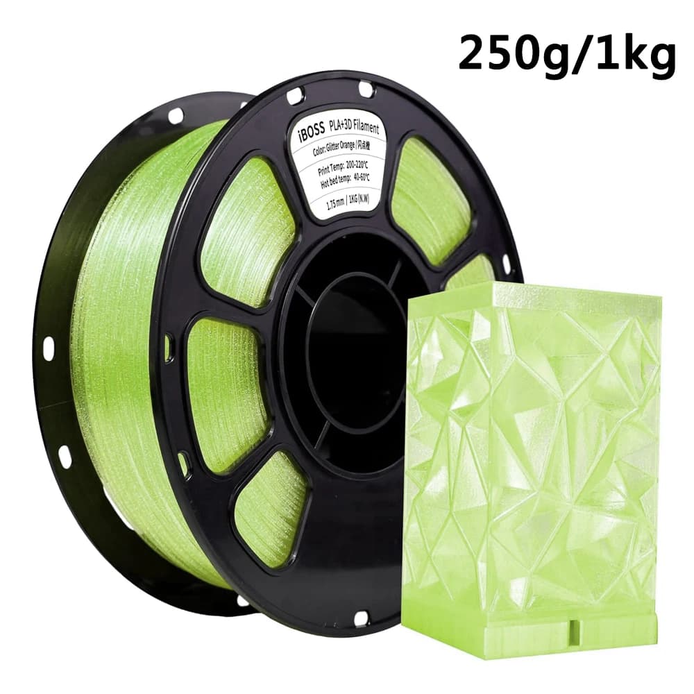 PLA 3D Printing Material 1.75mm Transparent Crystal Sparkle yellow PLA Crystal 3D Printer filament 250g 1Kg Vacuum Packaging
