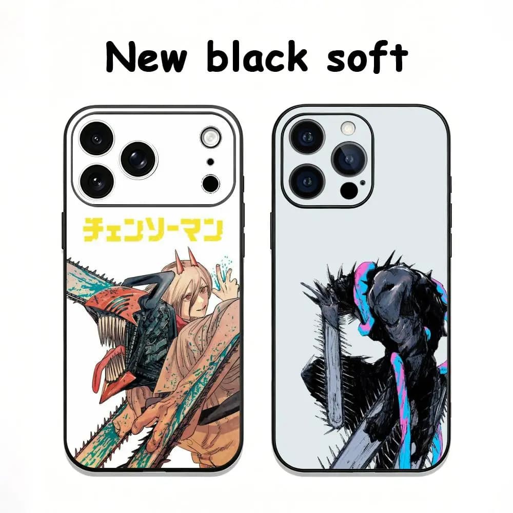Hot Anime Chainsaw Man Wallpapers Phone Case Soft black Shockproof Cover For iPhone17 16 e 15 14 13 12Plus Mini Pro Max