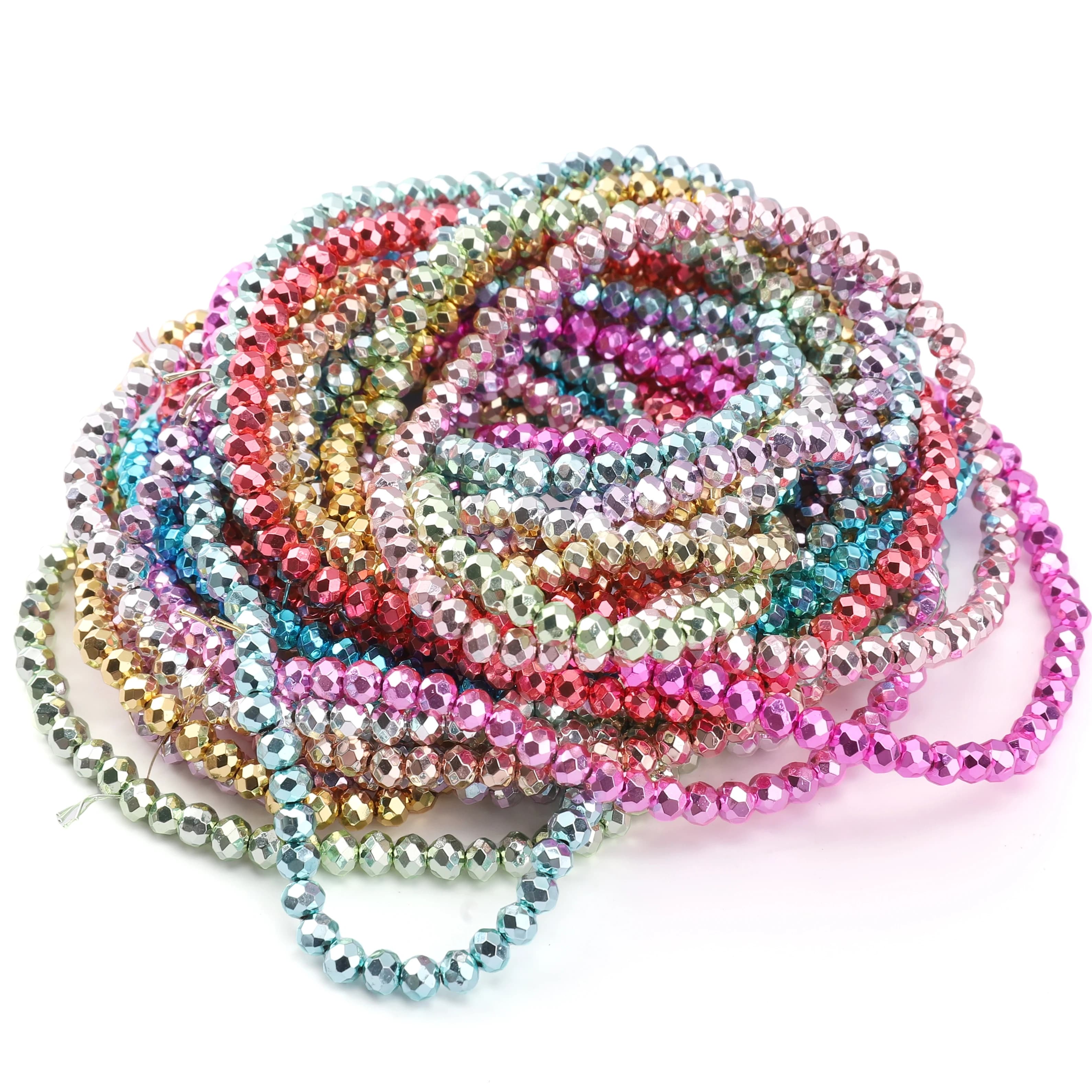 110 pz/stringa 4mm ruota di vetro perline sfaccettate rotonde perline allentate del distanziatore per la creazione di gioielli bracciali collana orecchini accessori