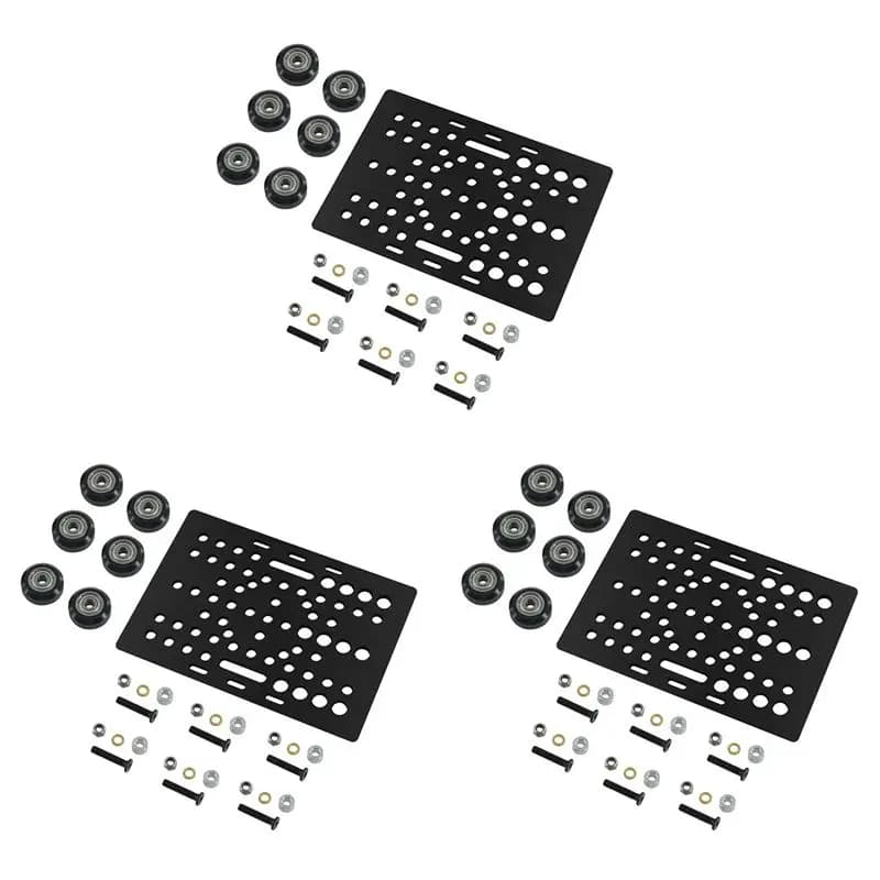 iNATALEiSet 3 Gantry V-Slot 20-80mm Plates with V-Slot Solid PMS Wheel Kit for Profiles, CNC Machine Parts, 3D Printer Parts