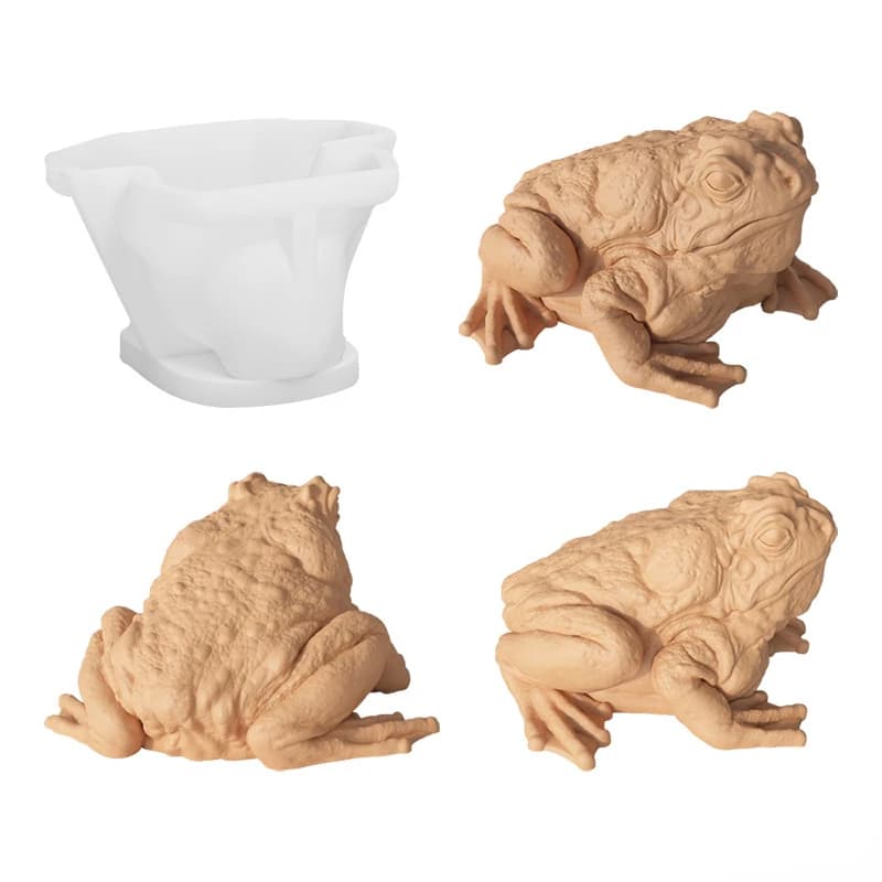 3D rana rospo stampi per candele in Silicone fatti a mano rospo selvatico artigianato gesso sapone animale resina colata stampo fai da te cioccolato ghiaccio stampo da forno