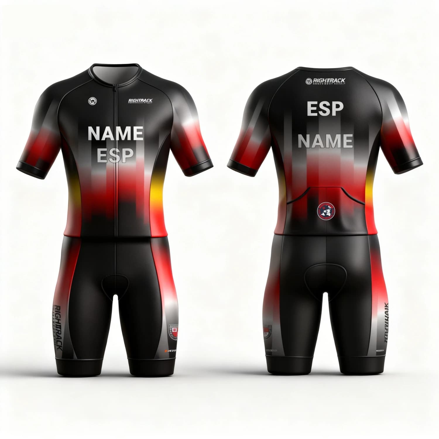 Print On Demand Custom Names Flags RIGHTTRACK Trisuit MEN'S Triathlon Jumpsuit Summer Skinsuit Swimming Cycling Running Apparel