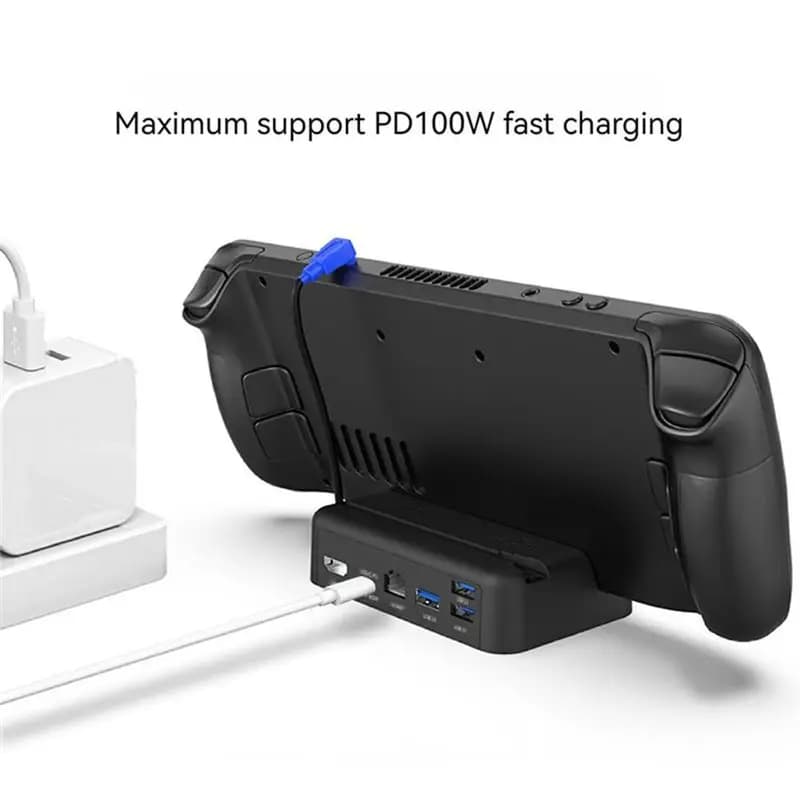 [A26M] Per Steam Deck Dock Station Base TV Supporto Hub Docking USB C a RJ45 Base di conversione video Caricatore per console di gioco