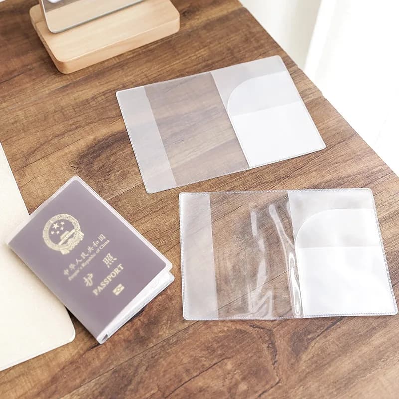 1-3PCS Transparent Frosted Passport Protective Cover PVC ID Business Credit Card Passport Holder Travel Waterproof Document Case