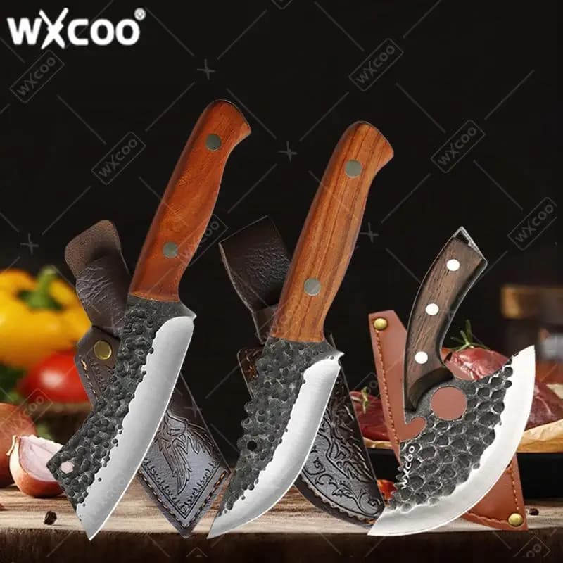 Multifunction Kitchen Knife with Bottle Opener, Knife Forged Steel Stainless Steel with Foder, Sharpened for Fruit and Meat